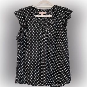 Philosophy- black and white polka dot blouse
